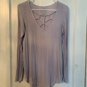 Lavender long sleeve with pattern